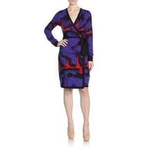 Diane Von Furstenberg Purple and Red Midi Dress